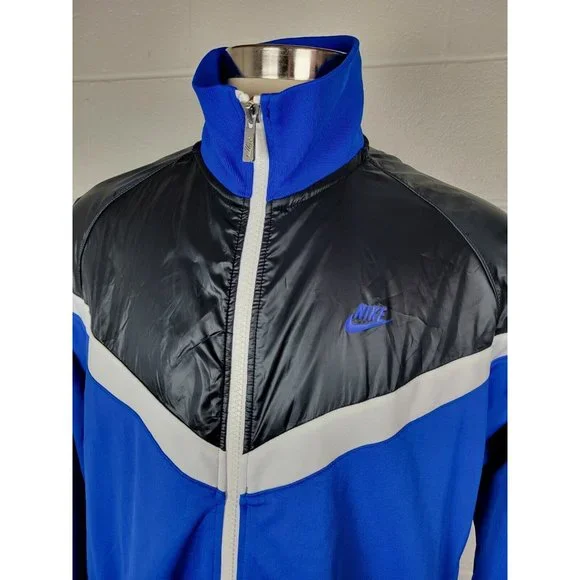 Nike Sportswear Mens Blue Black Victory Track Full Zip Jacket‎ 426769-442  XXL - Picture 2 of 11